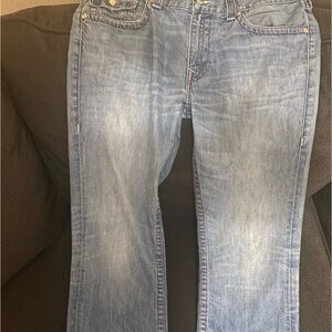 Light Washed True Religion Mens Straight Jeans